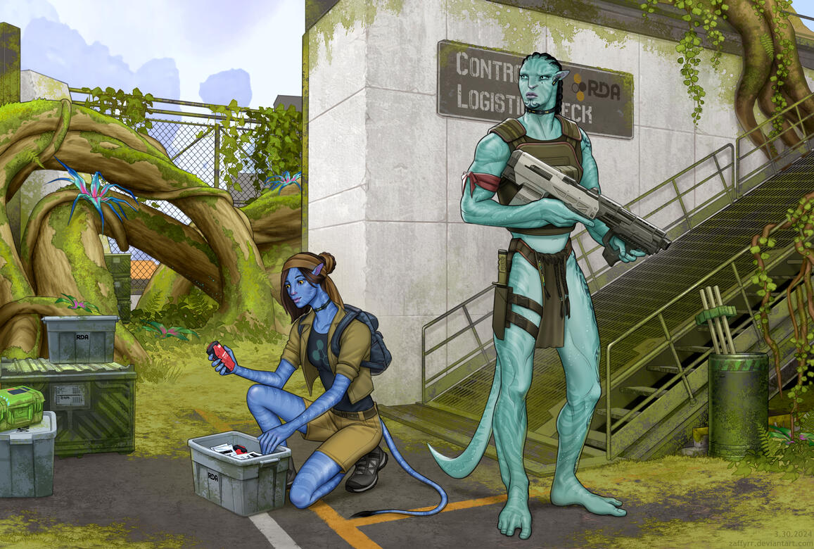 Bri and San'tos (@badtrigger) scavenge a RDA site; ©zaffyrr