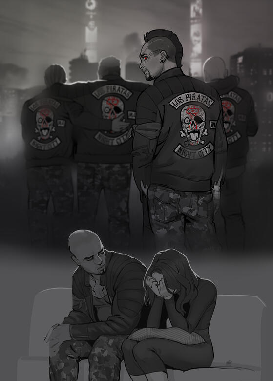 Santiago (@badtrigger) and Brienne feel hopeless after Vaas' disappearance; ©zaffyrr