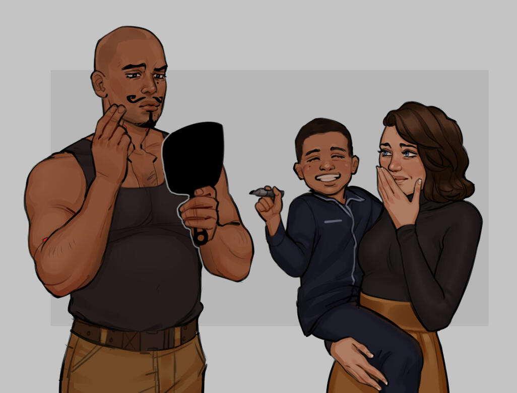 Santiago (@badtrigger) and Brienne with their mischevious twin son, Monte; ©zaffyrr